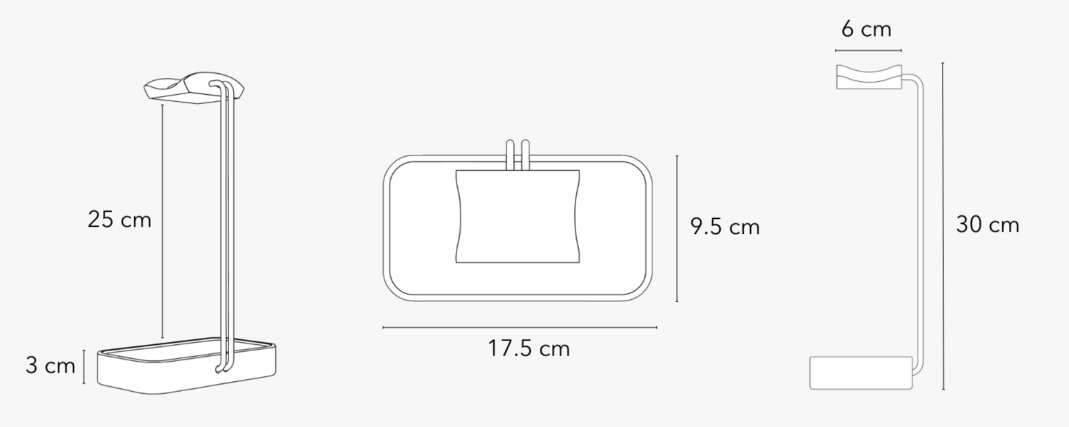 raico headphone stand dimension 